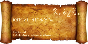 Kéri Ádám névjegykártya