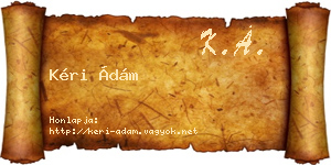 Kéri Ádám névjegykártya